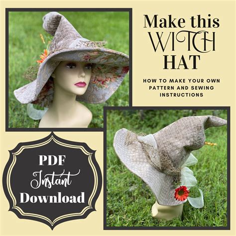 How to resize and customize a witch hat sewing pattern to fit your head perfectly